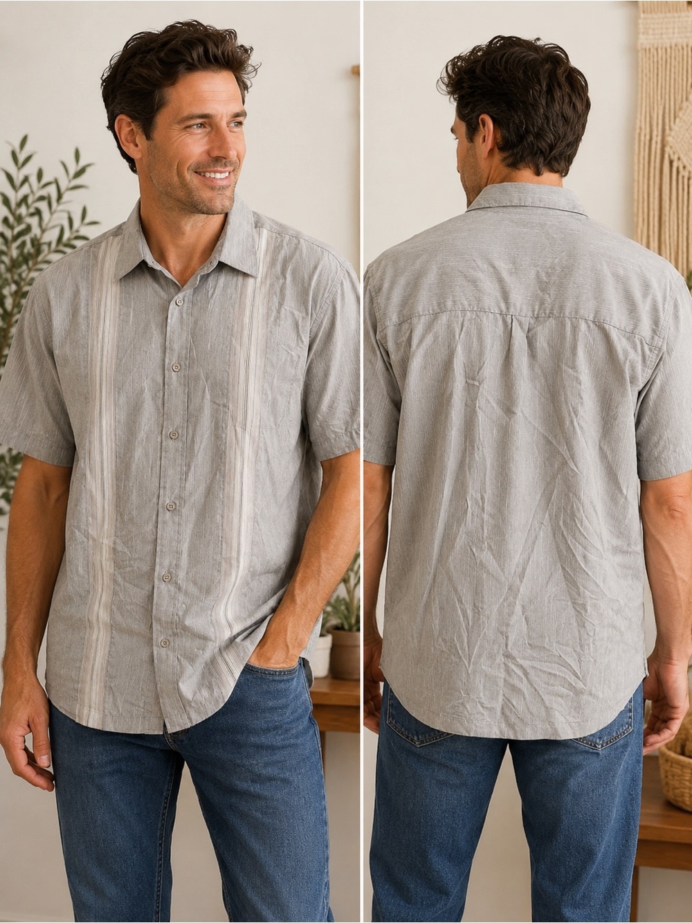 George Short Sleeve Button-Up Shirt - XL